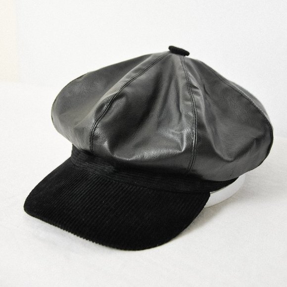 Leather and Corduroy Brando Cap Hat - Picture 1 of 8